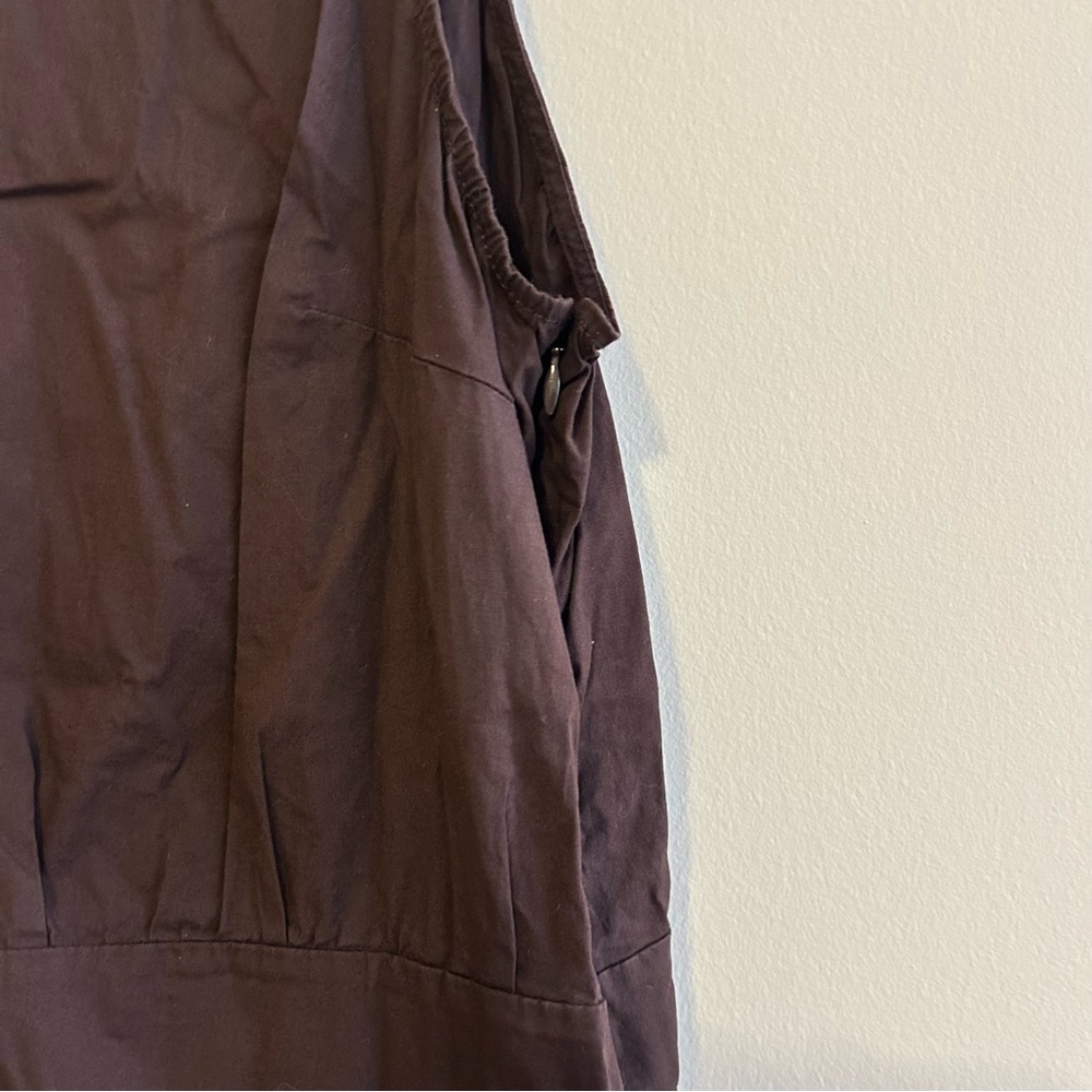 Staud Romy Midi Dress Earth Cafe Brown Sleeveless Collared Drop Waist Size 16 - Picture 7 of 11